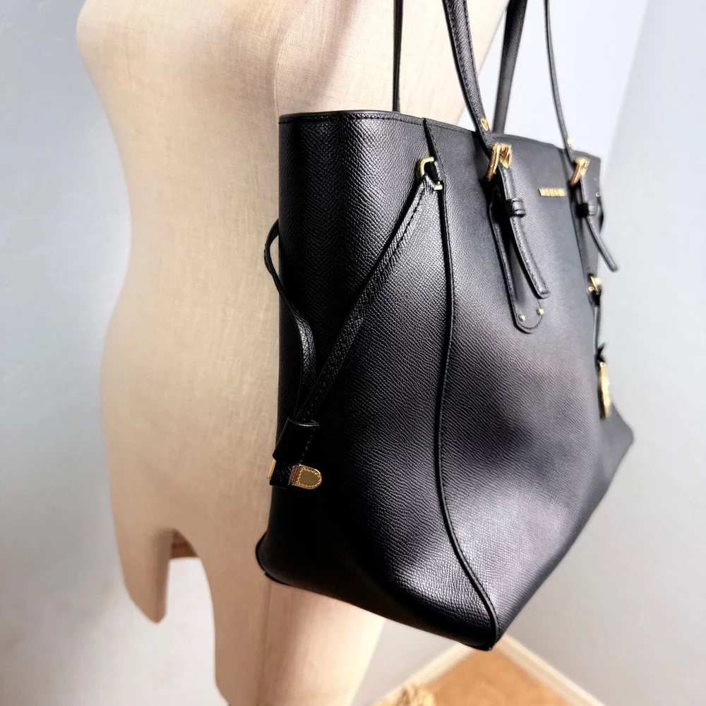 Michael Kors Voyager‎ Tote Black Saffiano Leather Gold Hardware Double Strap